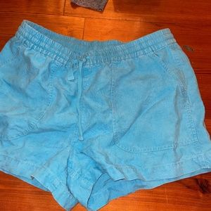 Jcrew blue linen shorts